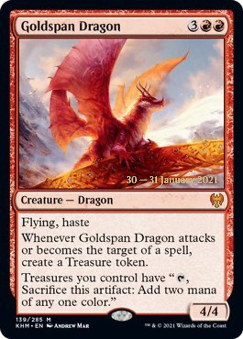 Goldspan Dragon (139) (Prerelease Cards)