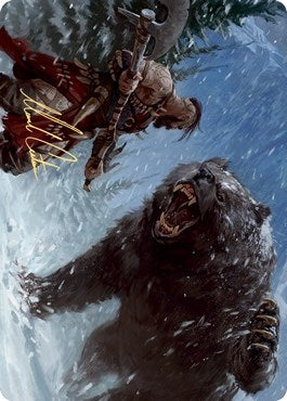 Blizzard Brawl Art Card (Gold-Stamped Signature) (41) (Art Series: Kaldheim)