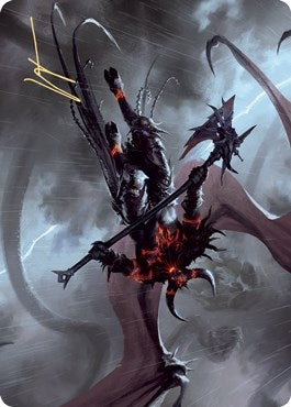 Burning-Rune Demon Art Card (Gold-Stamped Signature) (20) (Art Series: Kaldheim)