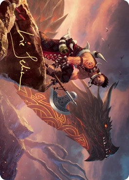 Dragonkin Berserker Art Card (Gold-Stamped Signature) (32) (Art Series: Kaldheim)