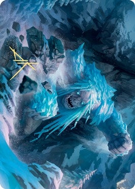 Icehide Troll Art Card (Gold-Stamped Signature) (46) (Art Series: Kaldheim)