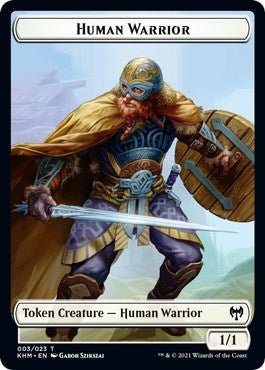 Human Warrior // Shard Double-Sided Token (3 // 1) (Kaldheim)