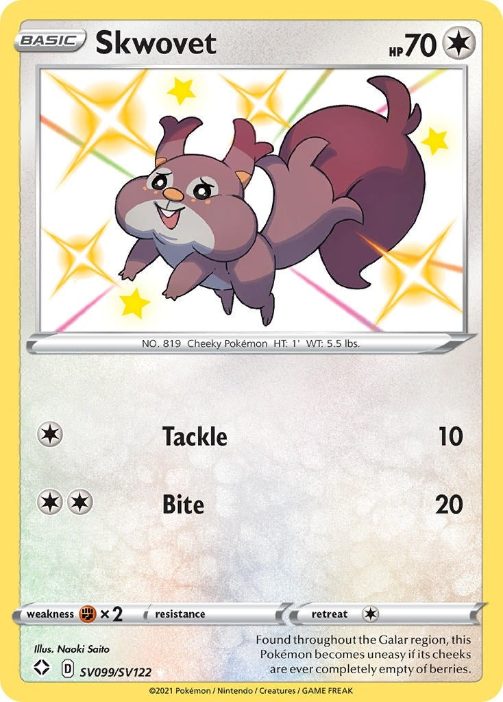 Image for Skwovet (SV099/SV122) (Shining Fates: Shiny Vault) - Pokemon