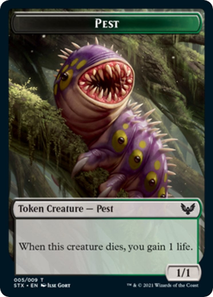 Pest Token (5) (Strixhaven: School of Mages)