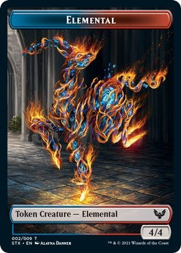 Elemental (2) // Fractal (3) Double-Sided Token (2 // 3) (Strixhaven: School of Mages)