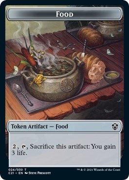 Food // Saproling Double-Sided Token (24 // 18) (Commander 2021)