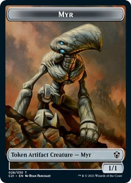 Myr // Treasure Double-Sided Token (28 // 7) (Commander 2021)