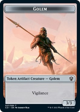 Golem (027) // Thopter Double-Sided Token (27 // 29) (Commander 2021)