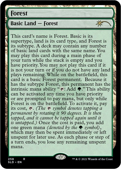 Forest (258) (Full-Text Lands) (258) (Secret Lair Drop Series)