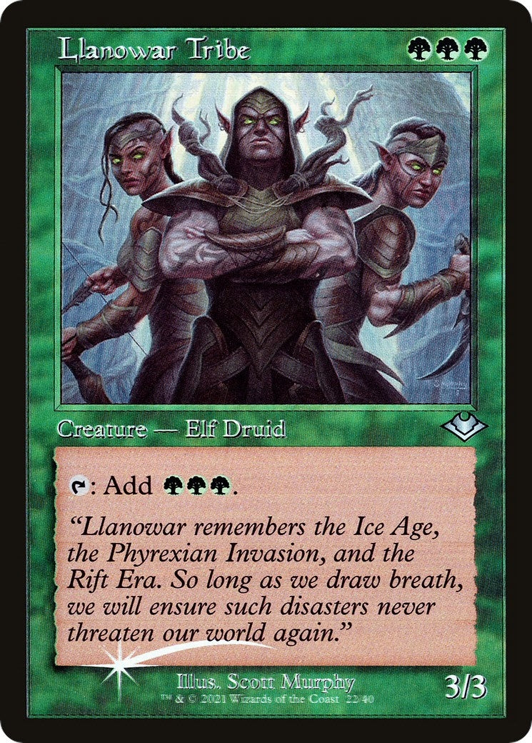 Llanowar Tribe (Retro Frame) (22) (Modern Horizons)