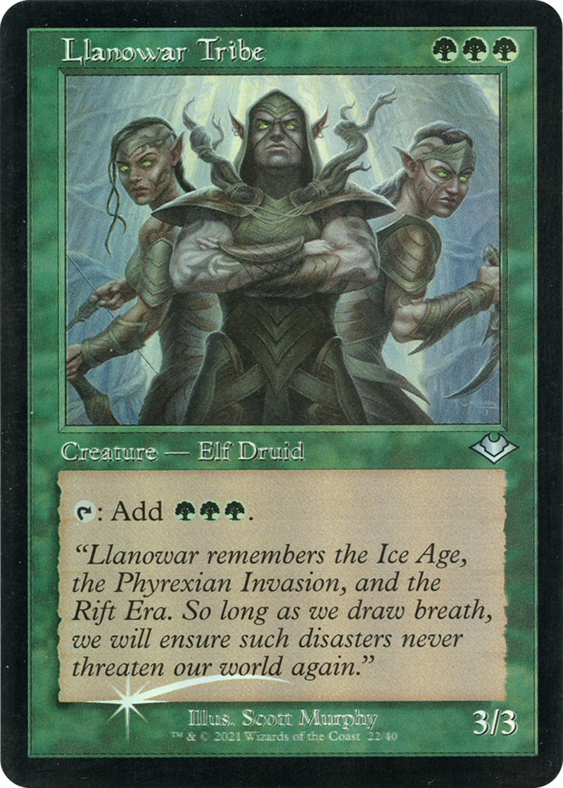 Llanowar Tribe (Retro Frame) (Foil Etched) (22) (Modern Horizons)