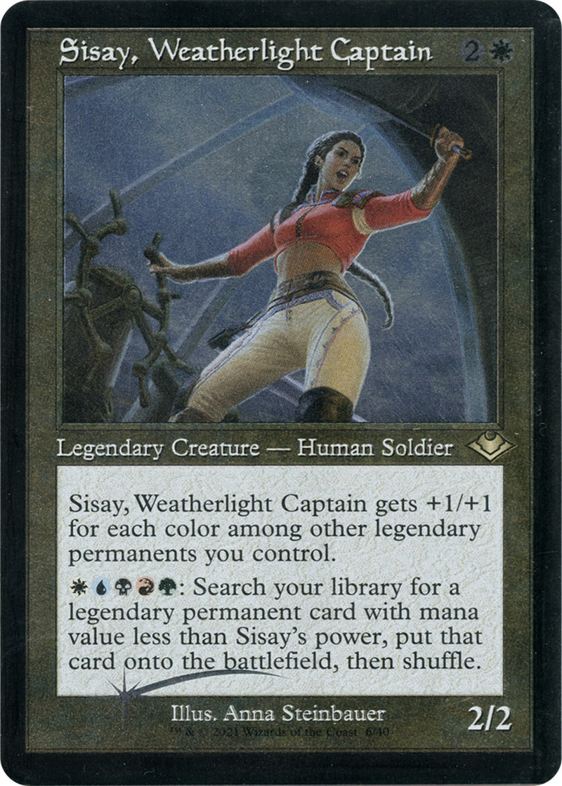 Sisay, Weatherlight Captain (Retro Frame) (Foil Etched) (6) (Modern Horizons)