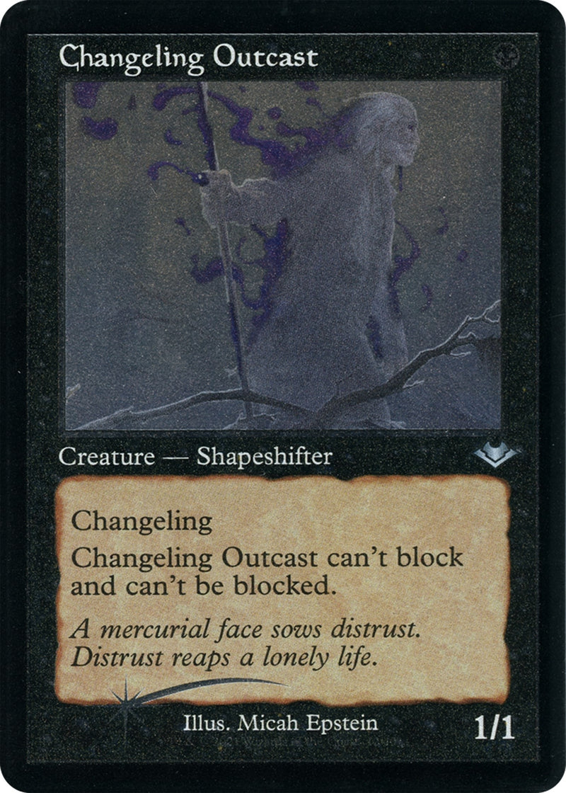 Changeling Outcast (Retro Frame) (Foil Etched) (12) (Modern Horizons)