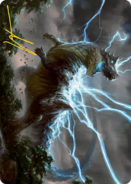 Thrasta, Tempest's Roar Art Card (41/81) (Gold-Stamped Signature) (41) (Art Series: Modern Horizons 2)