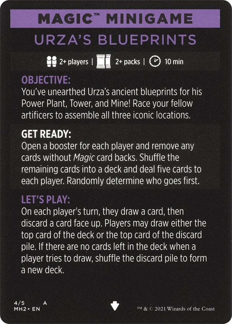 Magic Minigame: Urza's Blueprints (4) (Modern Horizons 2)