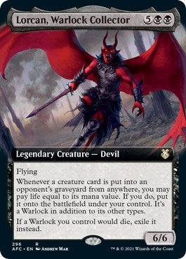 Lorcan, Warlock Collector (Extended Art) (296) (Commander: Adventures in the Forgotten Realms)