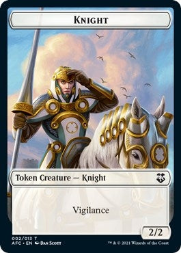 Knight // Saproling Double-Sided Token (2 // 8) (Commander: Adventures in the Forgotten Realms)