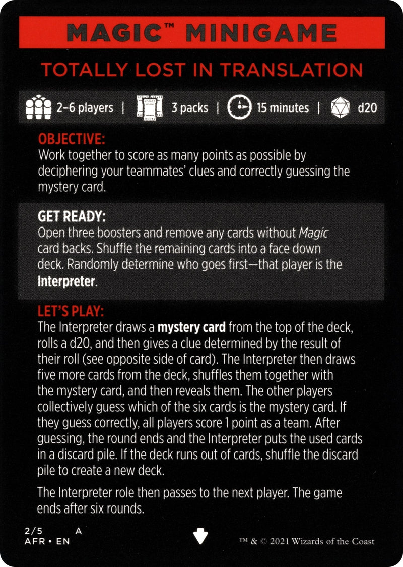 Magic Minigame: Totally Lost in Translation (2) (Adventures in the Forgotten Realms)