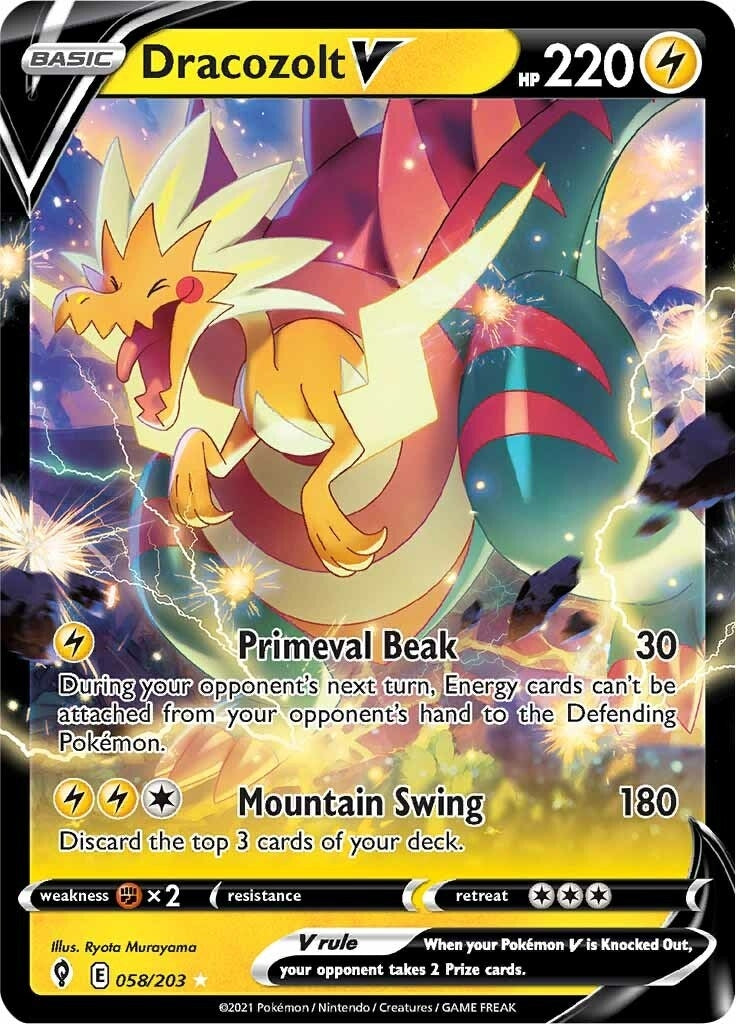 Image for Dracozolt V (058/203) (SWSH07: Evolving Skies) - Pokemon