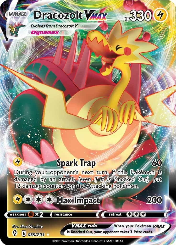 Image for Dracozolt VMAX (059/203) (SWSH07: Evolving Skies) - Pokemon