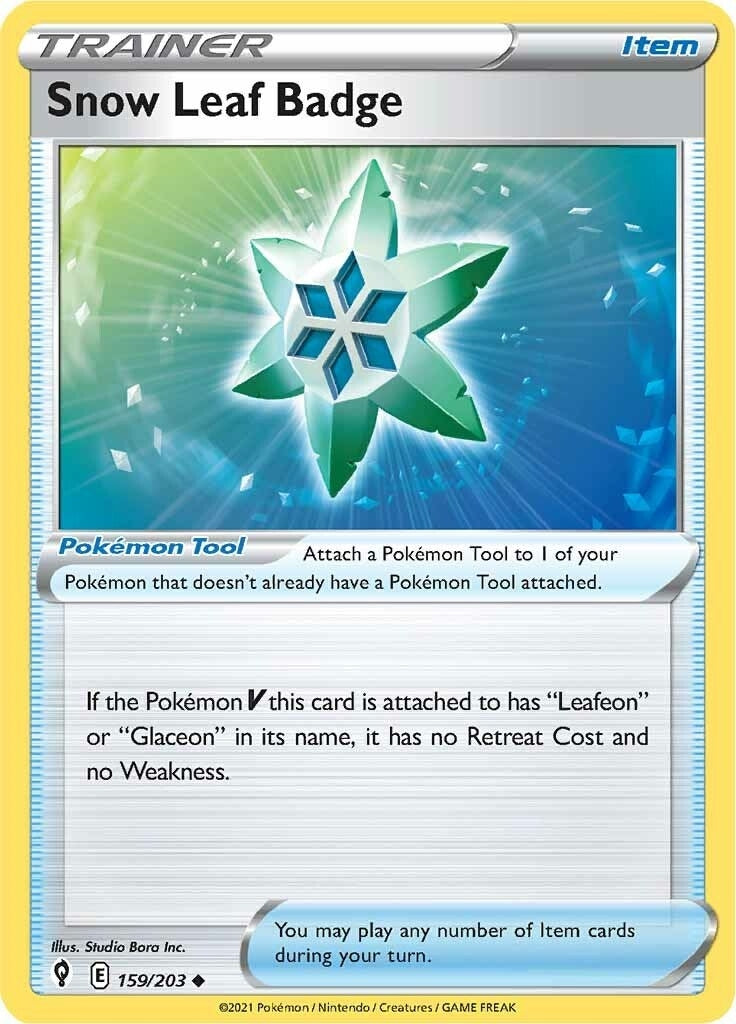 Image for Snow Leaf Badge (159/203) (SWSH07: Evolving Skies) - Pokemon