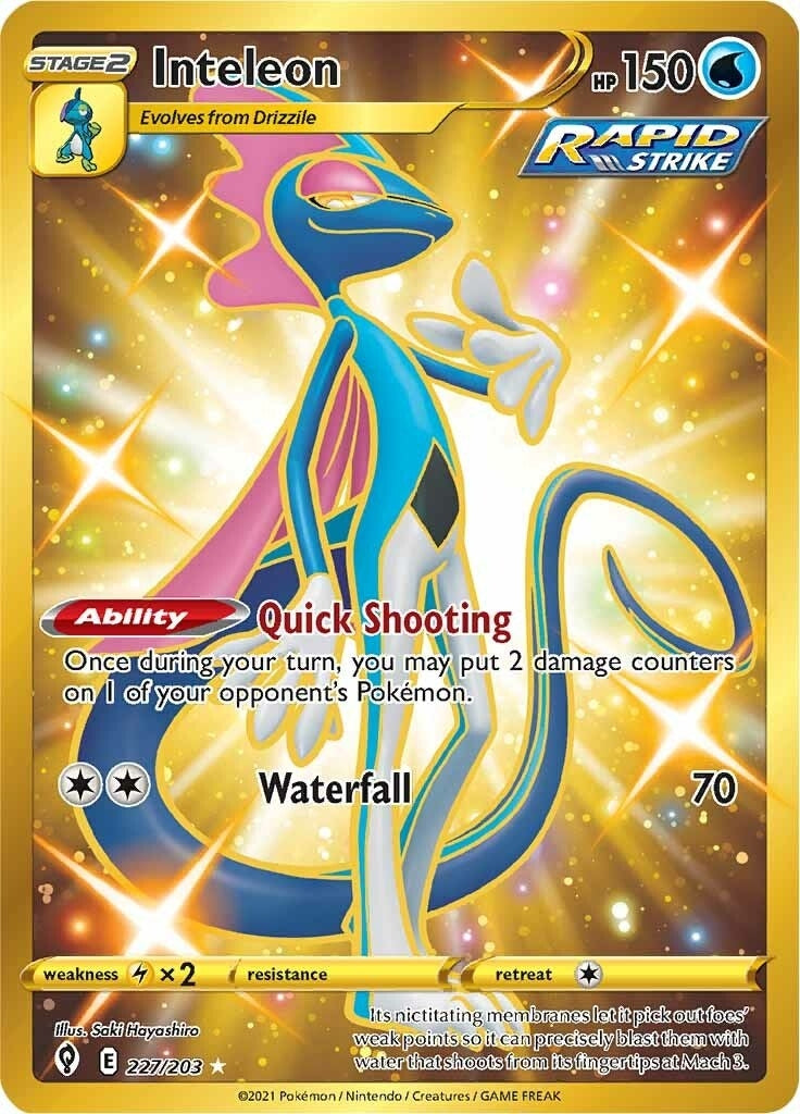 Image for Inteleon (Secret) (227/203) (SWSH07: Evolving Skies) - Pokemon