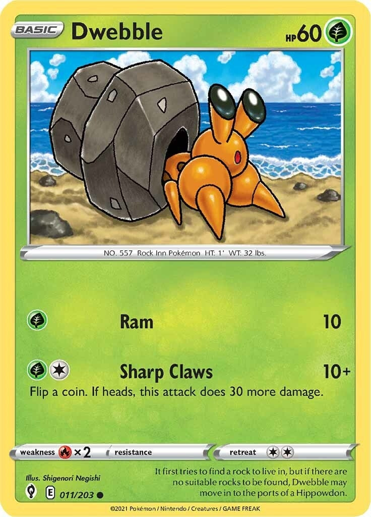 Image for Dwebble (011/203) (SWSH07: Evolving Skies) - Pokemon