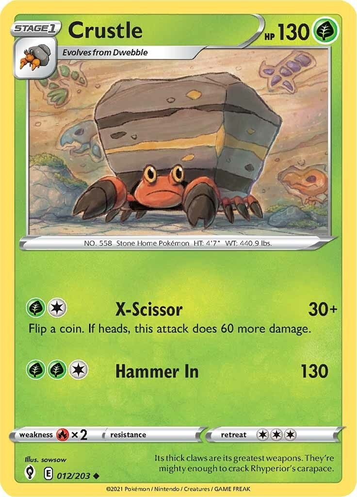 Image for Crustle (012/203) (SWSH07: Evolving Skies) - Pokemon