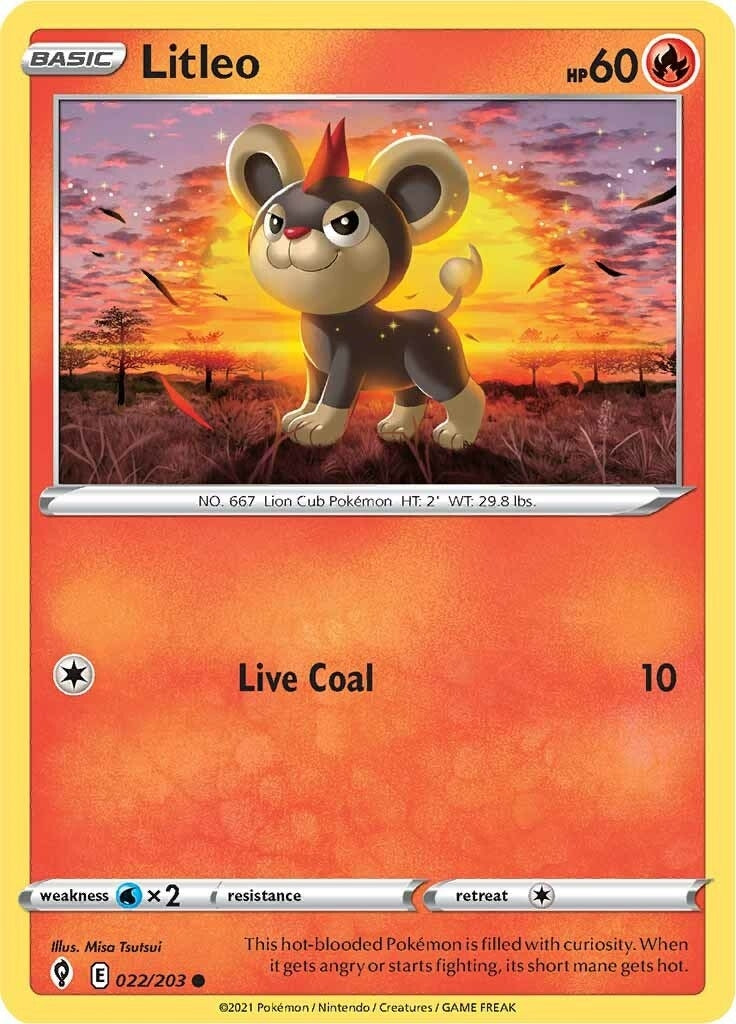 Image for Litleo (022/203) (SWSH07: Evolving Skies) - Pokemon