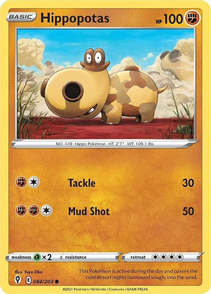 Image for Hippopotas (084/203) (SWSH07: Evolving Skies) - Pokemon