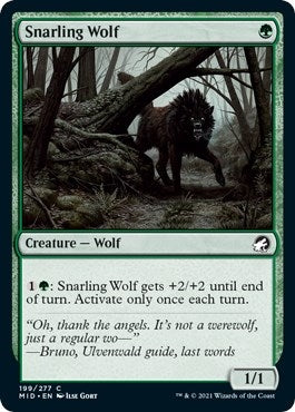 Snarling Wolf (199) (Innistrad: Midnight Hunt)