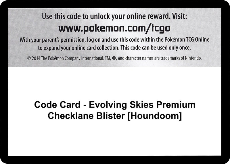 Image for Code Card - Evolving Skies Premium Checklane Blister [Houndoom] (SWSH07: Evolving Skies) - Pokemon
