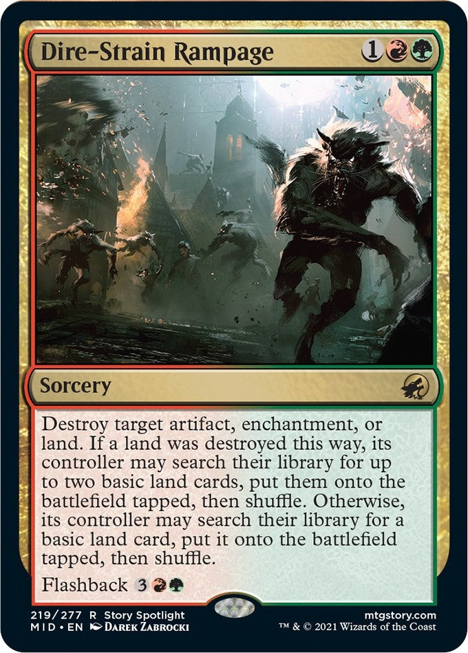 Dire-Strain Rampage (219) (Innistrad: Midnight Hunt)