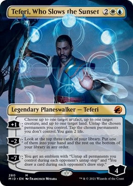 Teferi, Who Slows the Sunset (Borderless) (280) (Innistrad: Midnight Hunt)