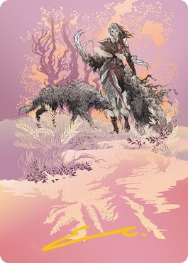 Arlinn, the Pack's Hope Art Card (03/81) (Gold-Stamped Signature) (3) (Art Series: Innistrad: Midnight Hunt)