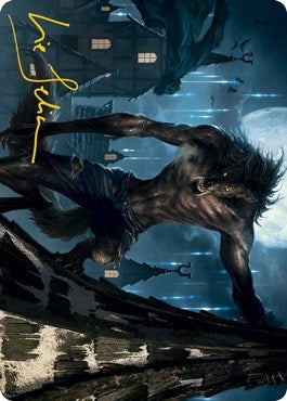 Stalking Predator Art Card (Gold-Stamped Signature) (40) (Art Series: Innistrad: Midnight Hunt)