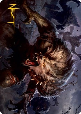 Village Reavers Art Card (Gold-Stamped Signature) (45) (Art Series: Innistrad: Midnight Hunt)