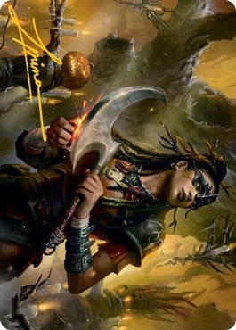 Harvesttide Sentry Art Card (Gold-Stamped Signature) (47) (Art Series: Innistrad: Midnight Hunt)