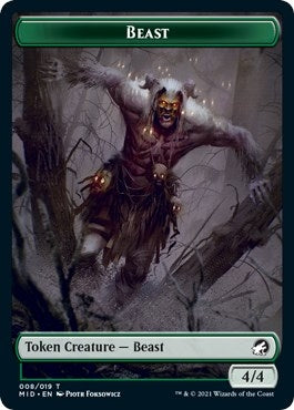 Beast Token (8) (Innistrad: Midnight Hunt)