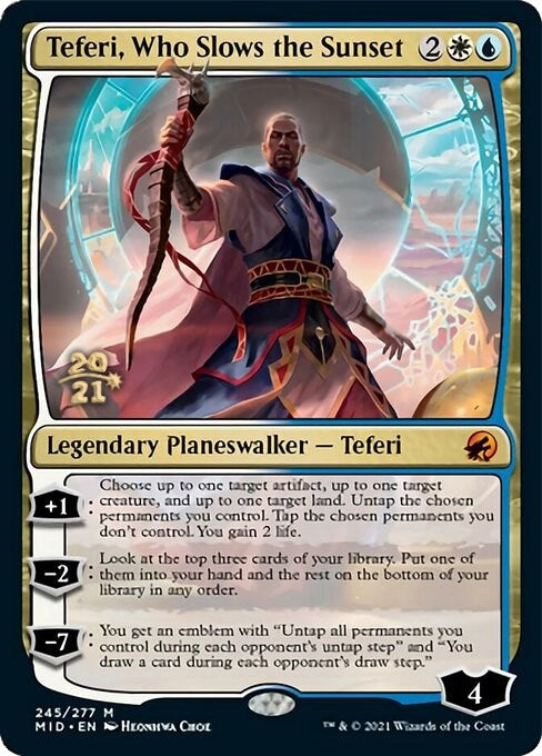 Teferi, Who Slows the Sunset (245) (Prerelease Cards)