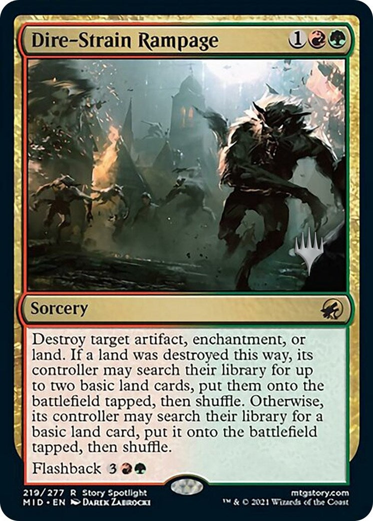 Dire-Strain Rampage (219) (Promo Pack: Innistrad: Midnight Hunt)
