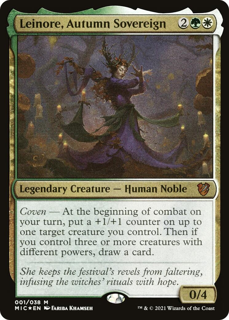 Leinore, Autumn Sovereign (Display Commander) - Thick Stock (1) (Commander: Innistrad: Midnight Hunt)