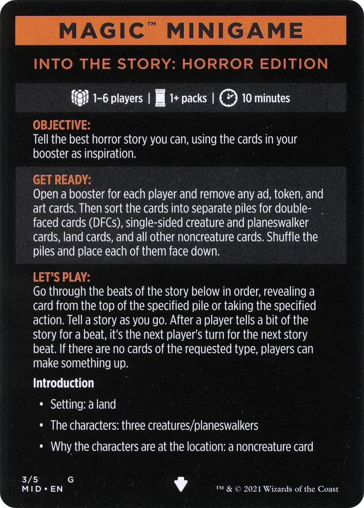 Magic Minigame: Into the Story: Horror Edition (3) (Innistrad: Midnight Hunt)