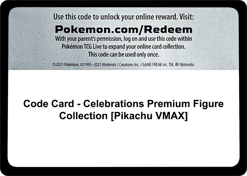 Image for Code Card - Celebrations Premium Figure Collection [Pikachu VMAX] (Celebrations) - Pokemon