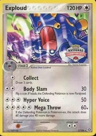 Image for Exploud - 3/106 (National Championships) (003/109) (League & Championship Cards) - Pokemon