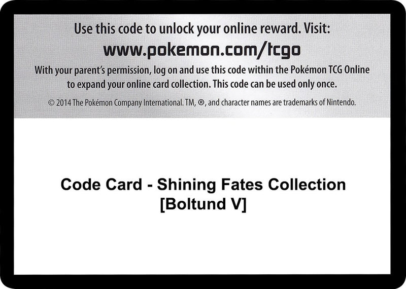 Image for Code Card - Shining Fates Collection [Boltund V] (Shining Fates) - Pokemon
