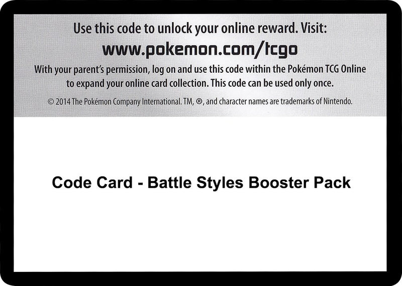 Image for Code Card - Battle Styles Booster Pack (SWSH05: Battle Styles) - Pokemon