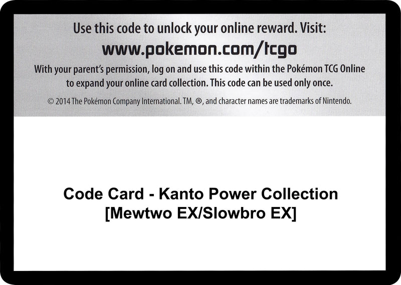 Image for Code Card - Kanto Power Collection [Mewtwo EX/Slowbro EX] (XY - Evolutions) - Pokemon