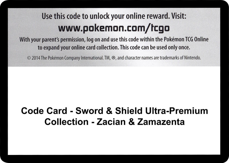 Image for Code Card - Sword & Shield Ultra-Premium Collection - Zacian & Zamazenta (Miscellaneous Cards & Products) - Pokemon