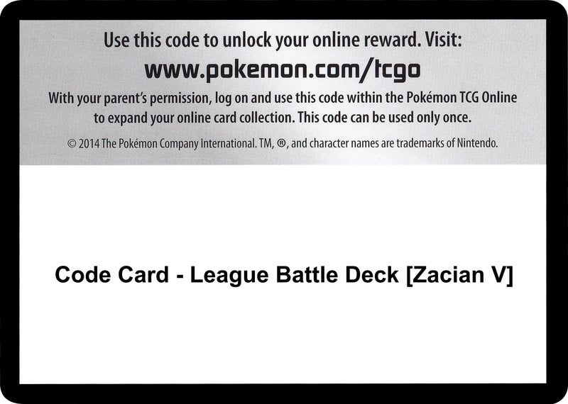 Image for Code Card - League Battle Deck [Zacian V] (Miscellaneous Cards & Products) - Pokemon